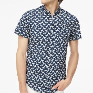 J. Crew Factory Navy and White Patterned Shirt